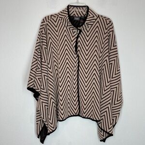Chico's Travelers Collection Jacquard Poncho Jacket Women's S/M Chevron Kimono